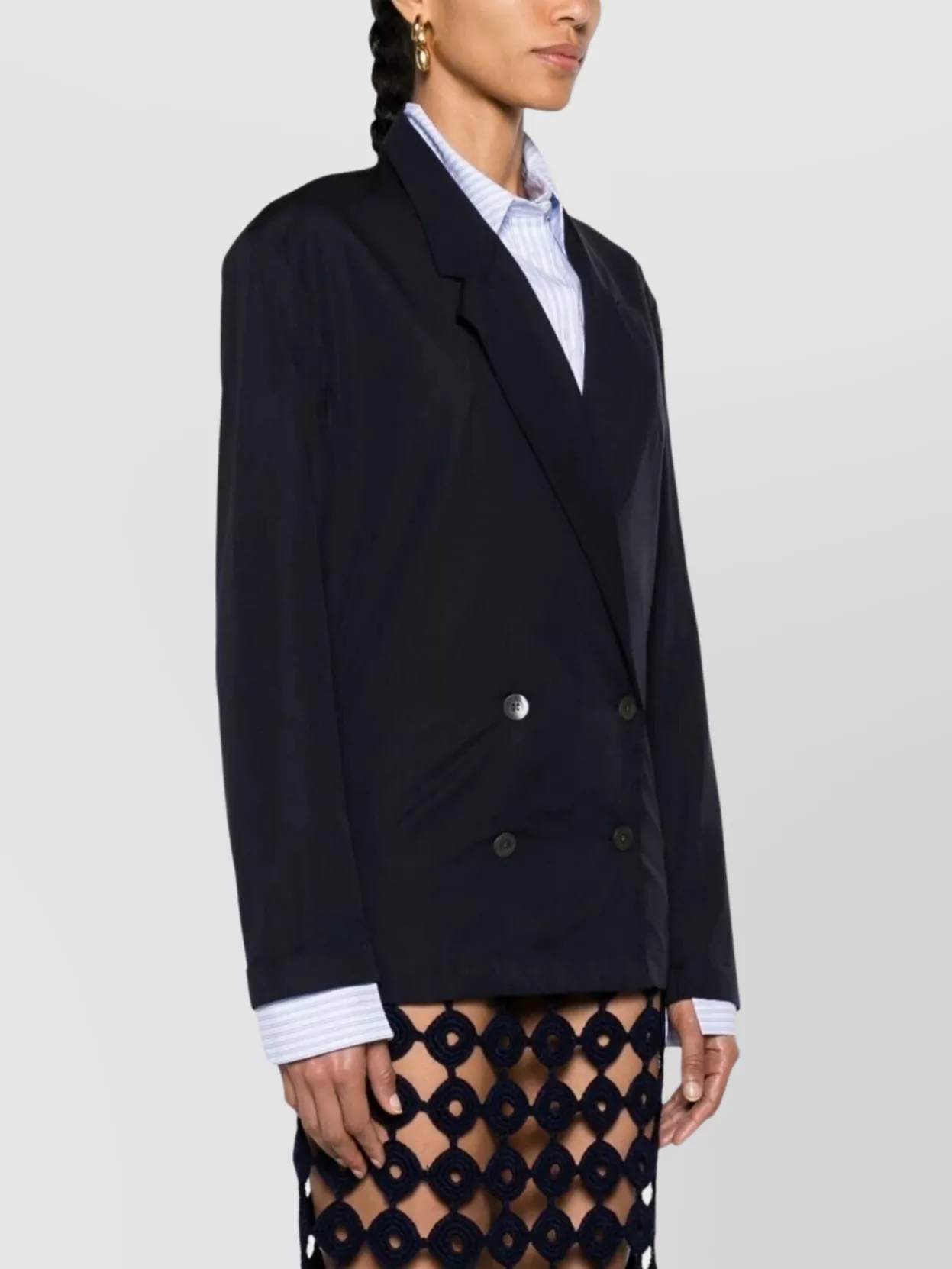 Dries Van Noten Double Breasted Long Sleeve Shirt In Multi