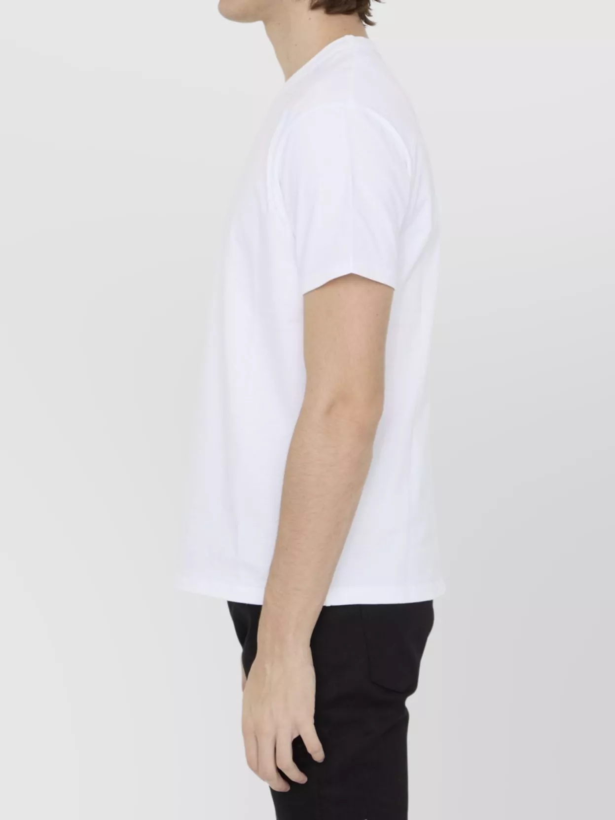 Valentino Garavani Crewneck Cotton T-Shirt Ribbed Collar