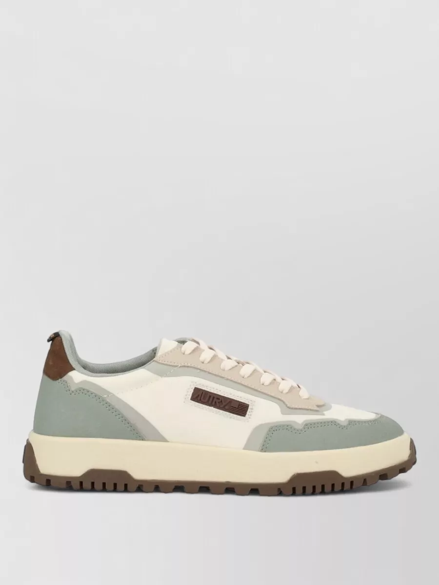 Autry Sneakers Contrast Panels Perforated Toe Rubber Sole