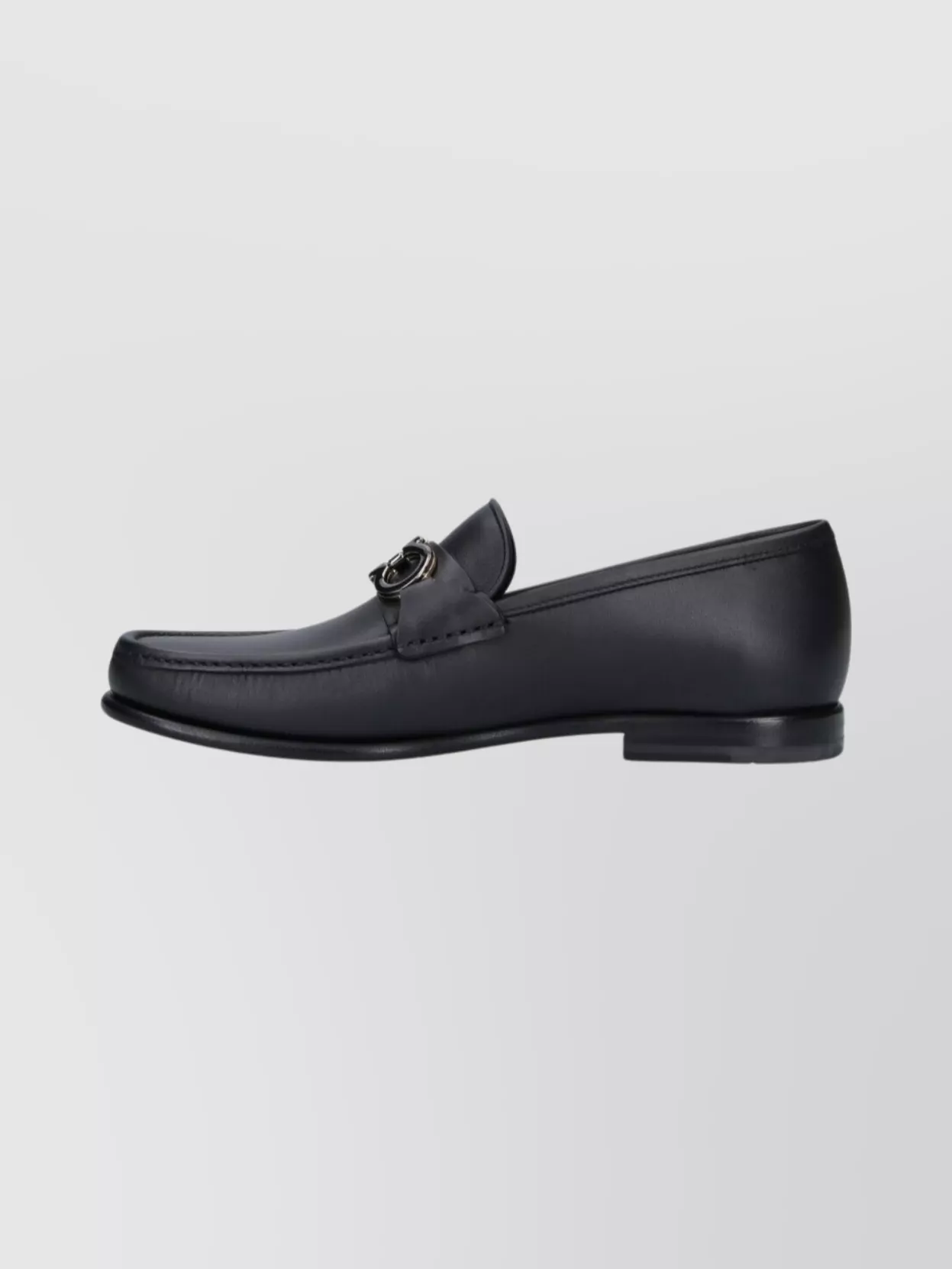 Ferragamo Round Toe Loafers Metal Hardware