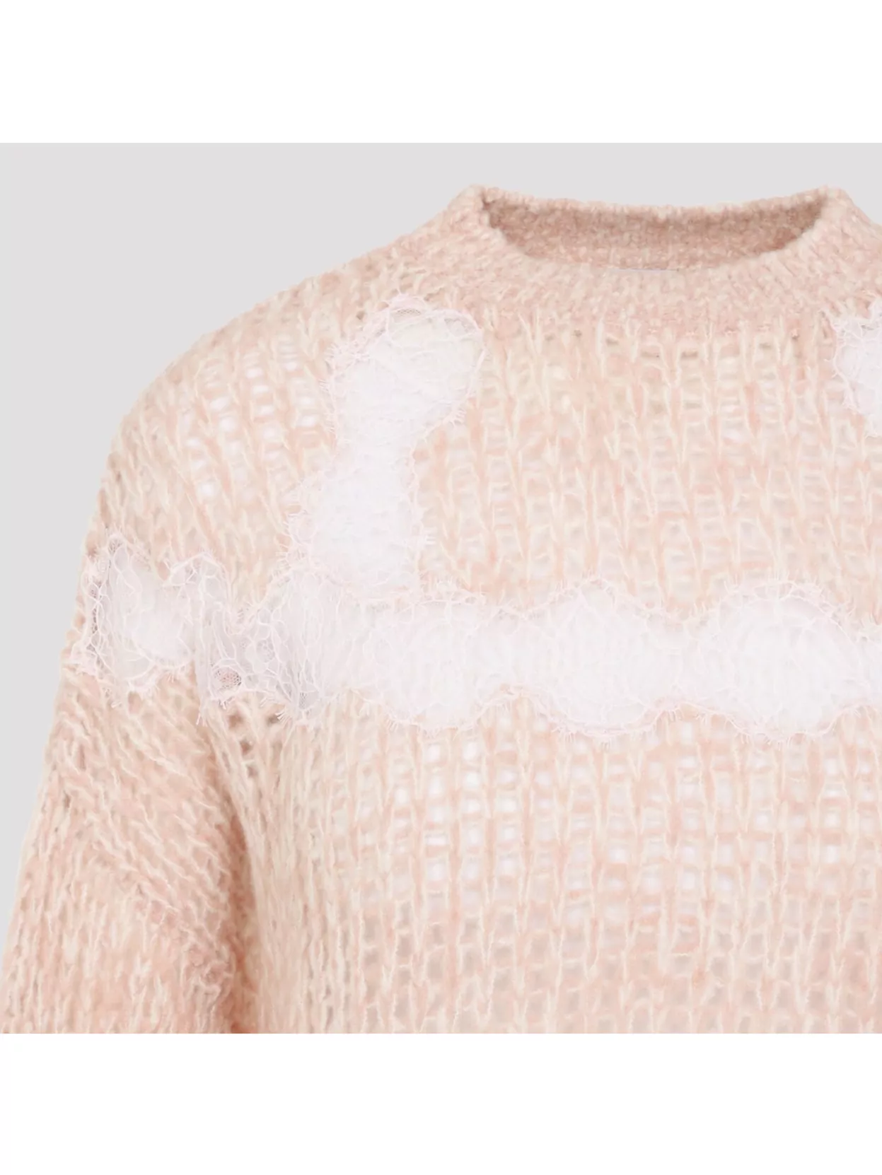 Giambattista Valli Textured Knit Long Sleeve Top In Pink