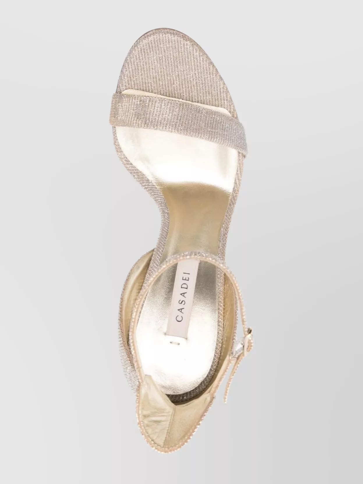Casadei Metallic Open Toe Sandals Featuring Heel In White