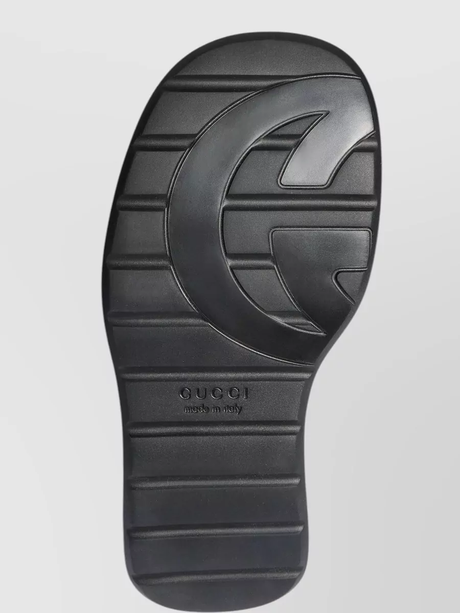 Gucci Canvas Flatform Slide Sandals