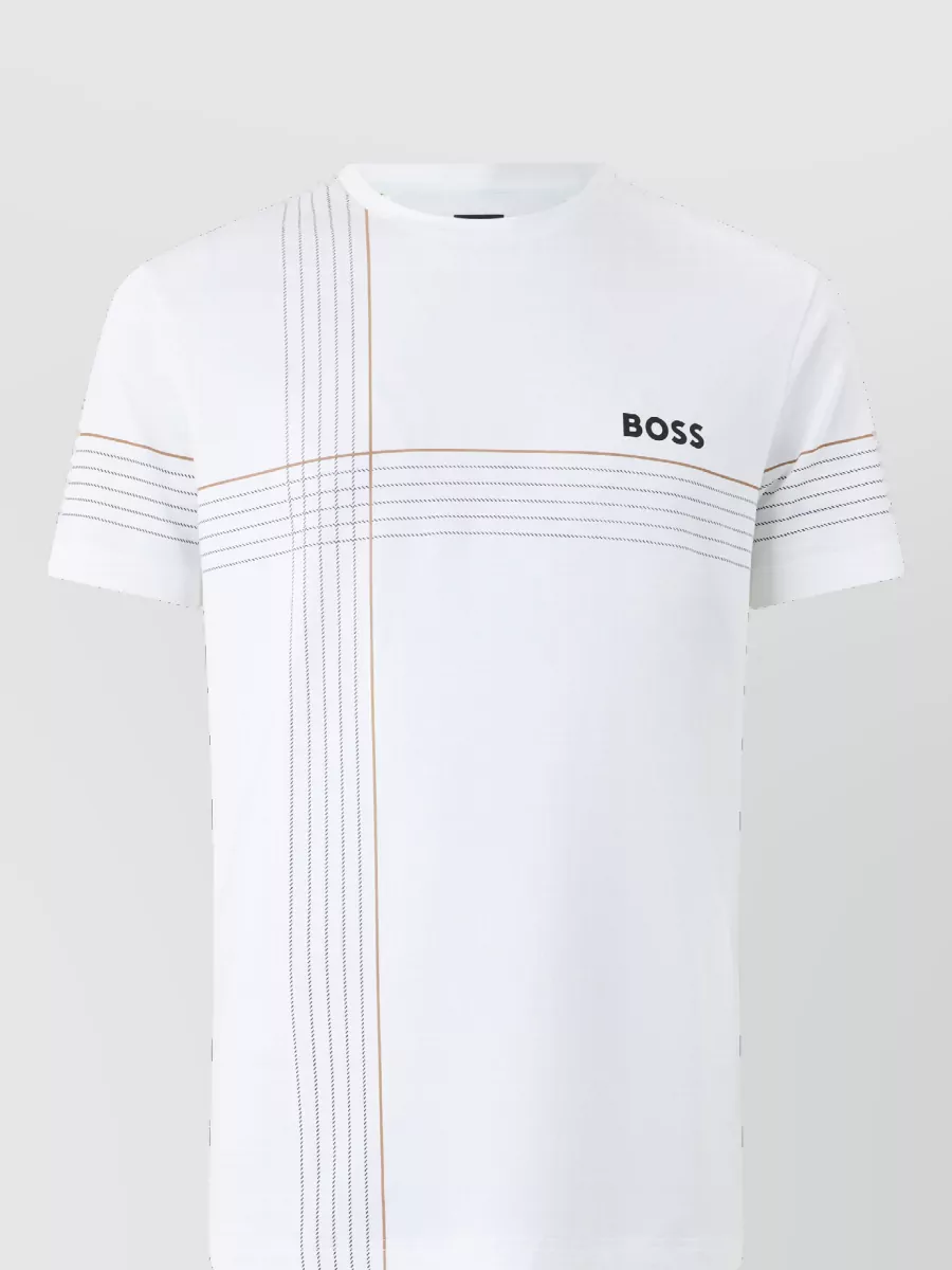 Boss striped logo-print t-shirt