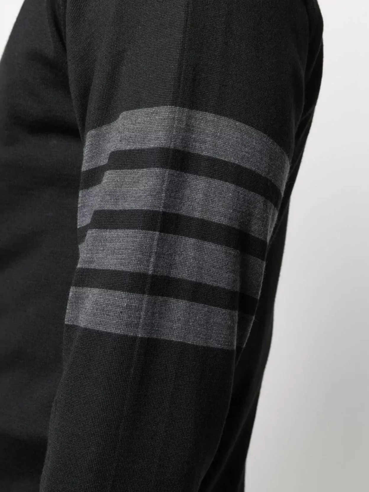 Thom Browne Crewneck Pullover With Striped Arm Detail