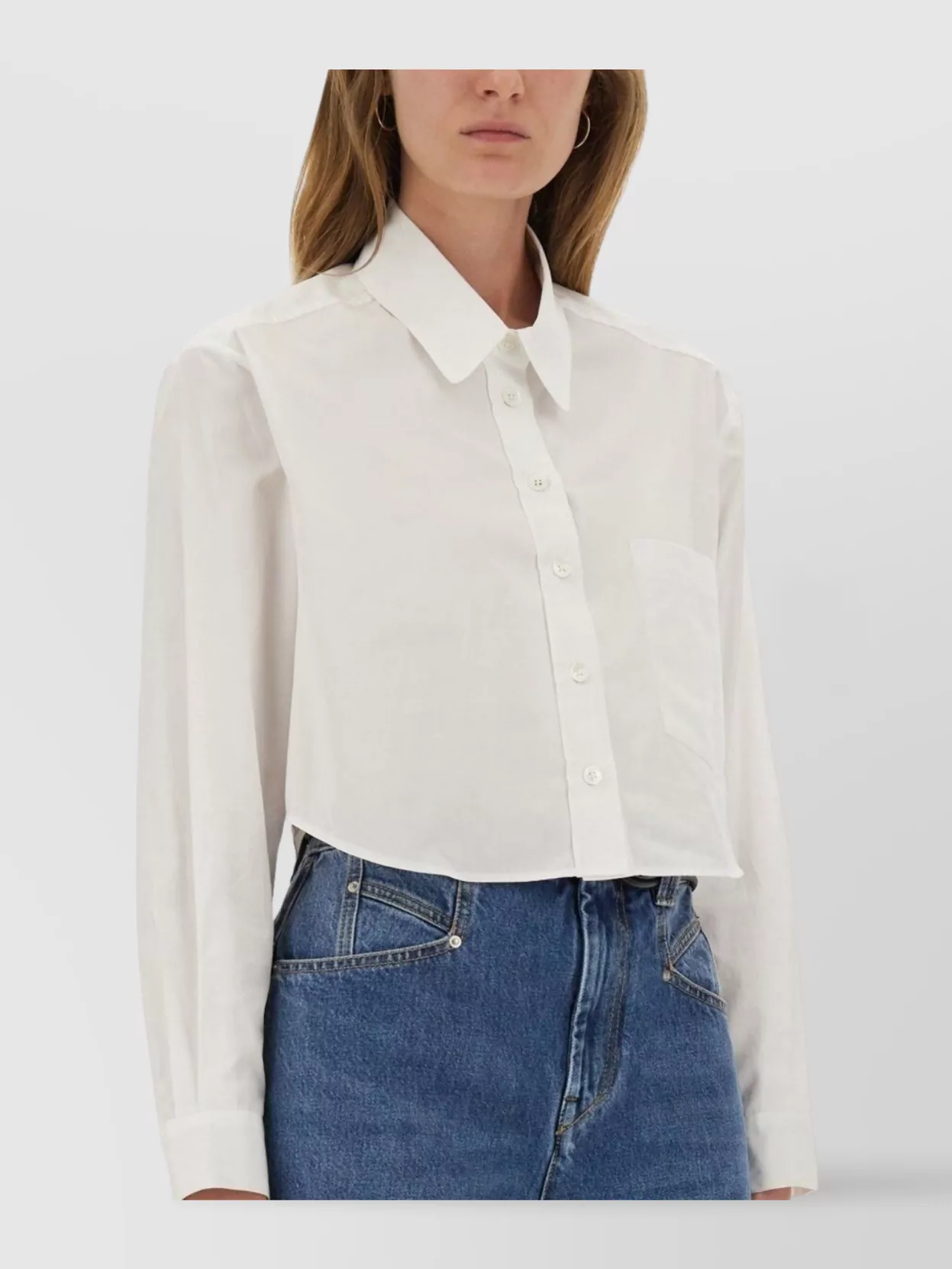 Isabel Marant Long Sleeve Collared Top With Chest Pocket