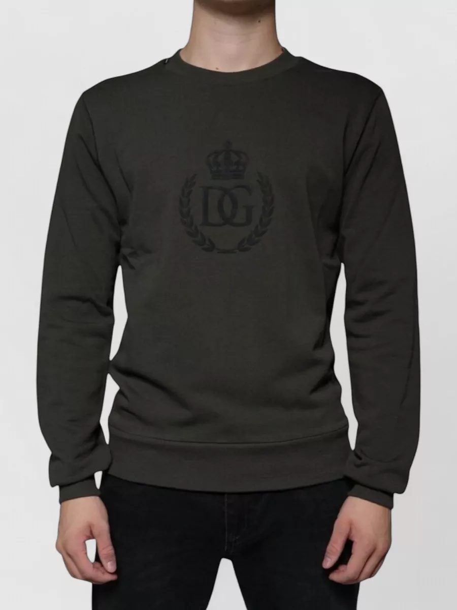 Dolce&Gabbana cotton logo-embroidered crew-neck sweatshirt