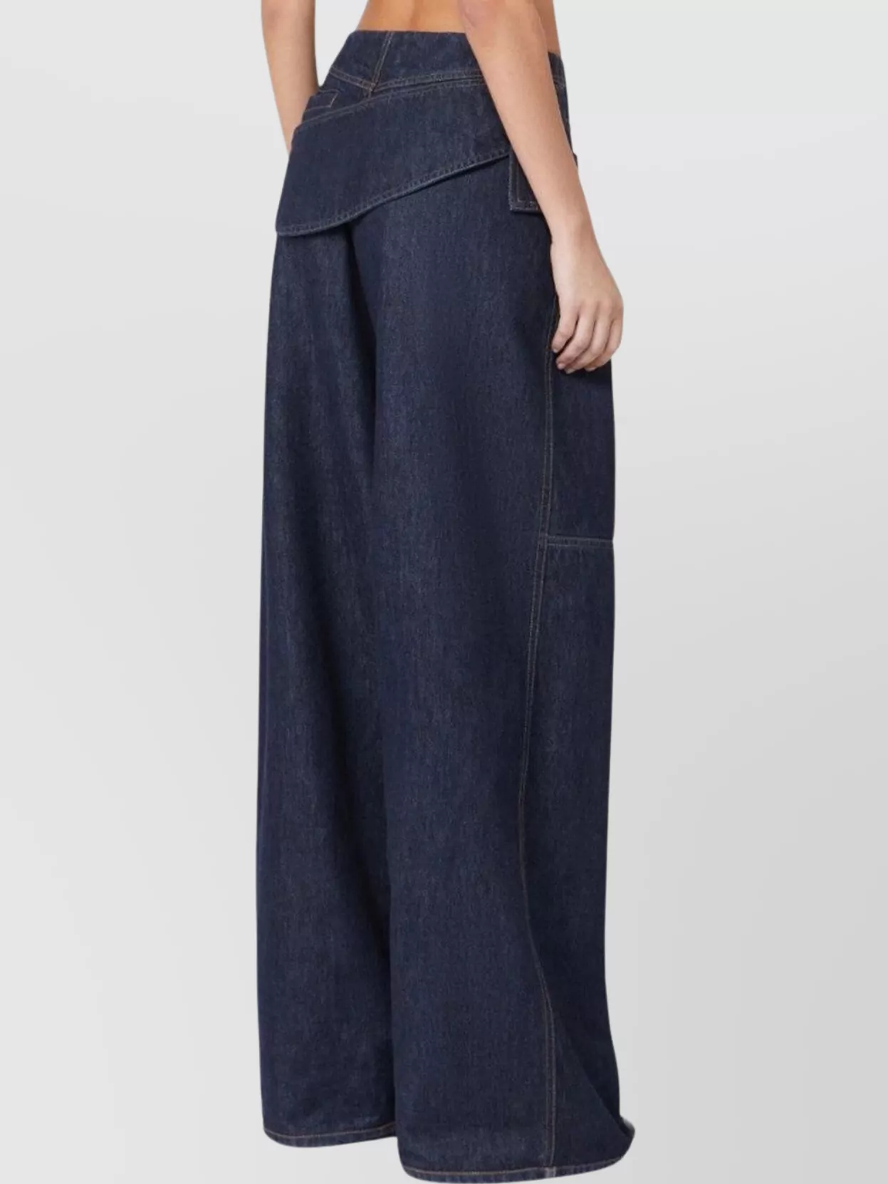 Sportmax Loose Fit Wide Leg Denim Trousers