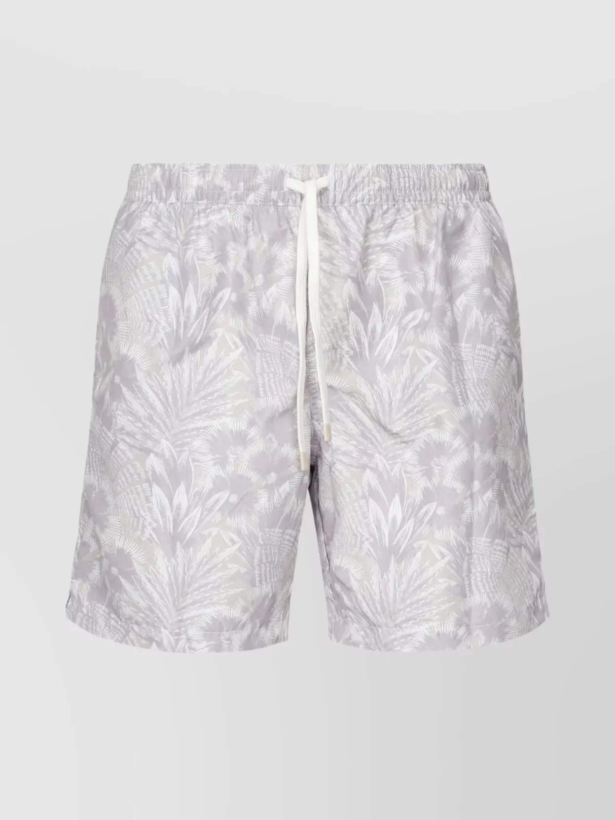 Eleventy Tropical Print Beach Boxer Pockets In Gray