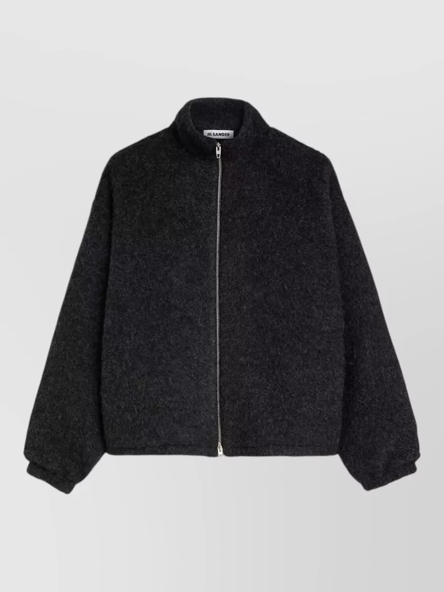 Jil Sander wool-blend fleece zip-up sweatshirt