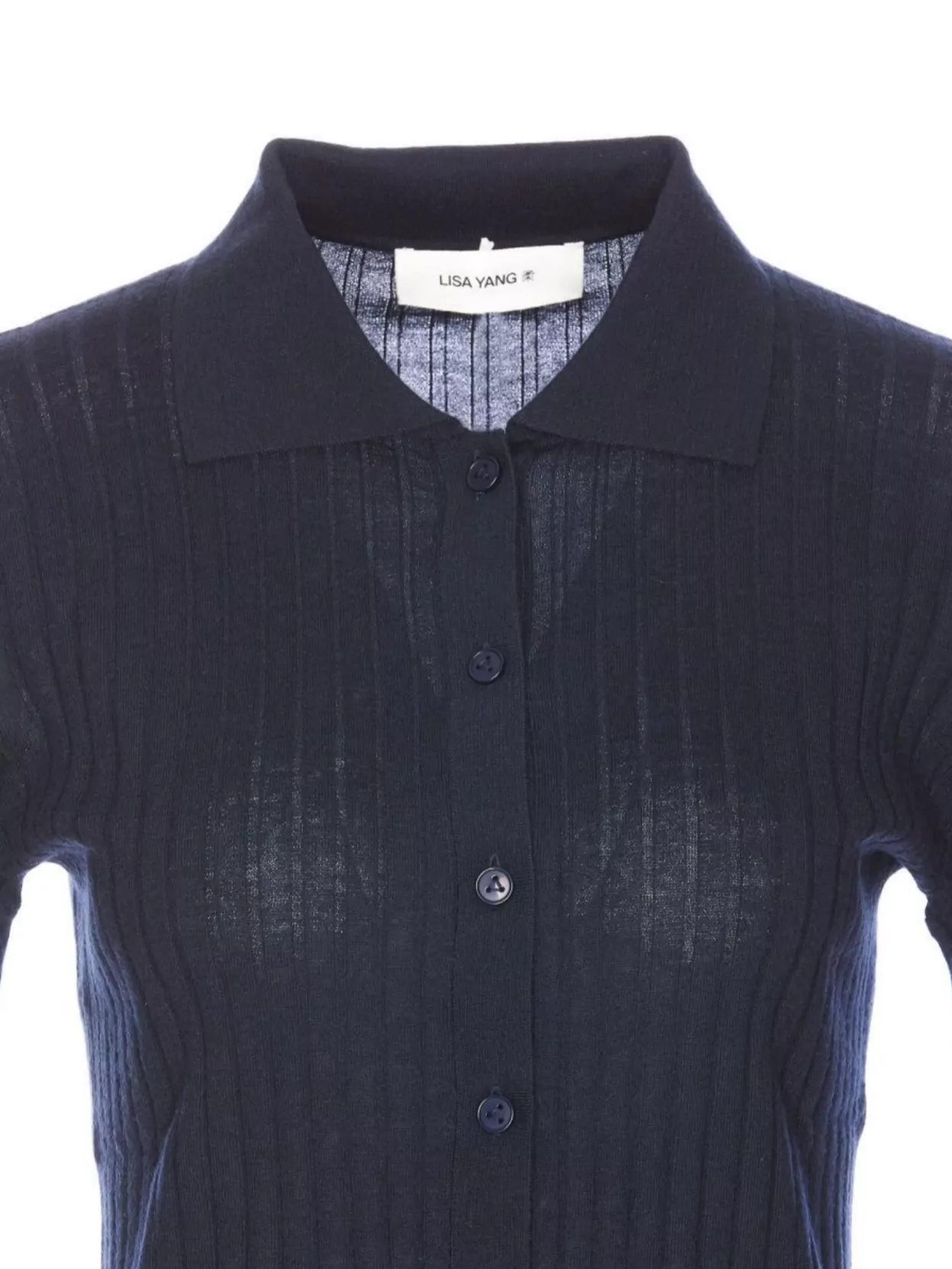 Lisa Yang Ribbed Collared Tight Fit Knitwear