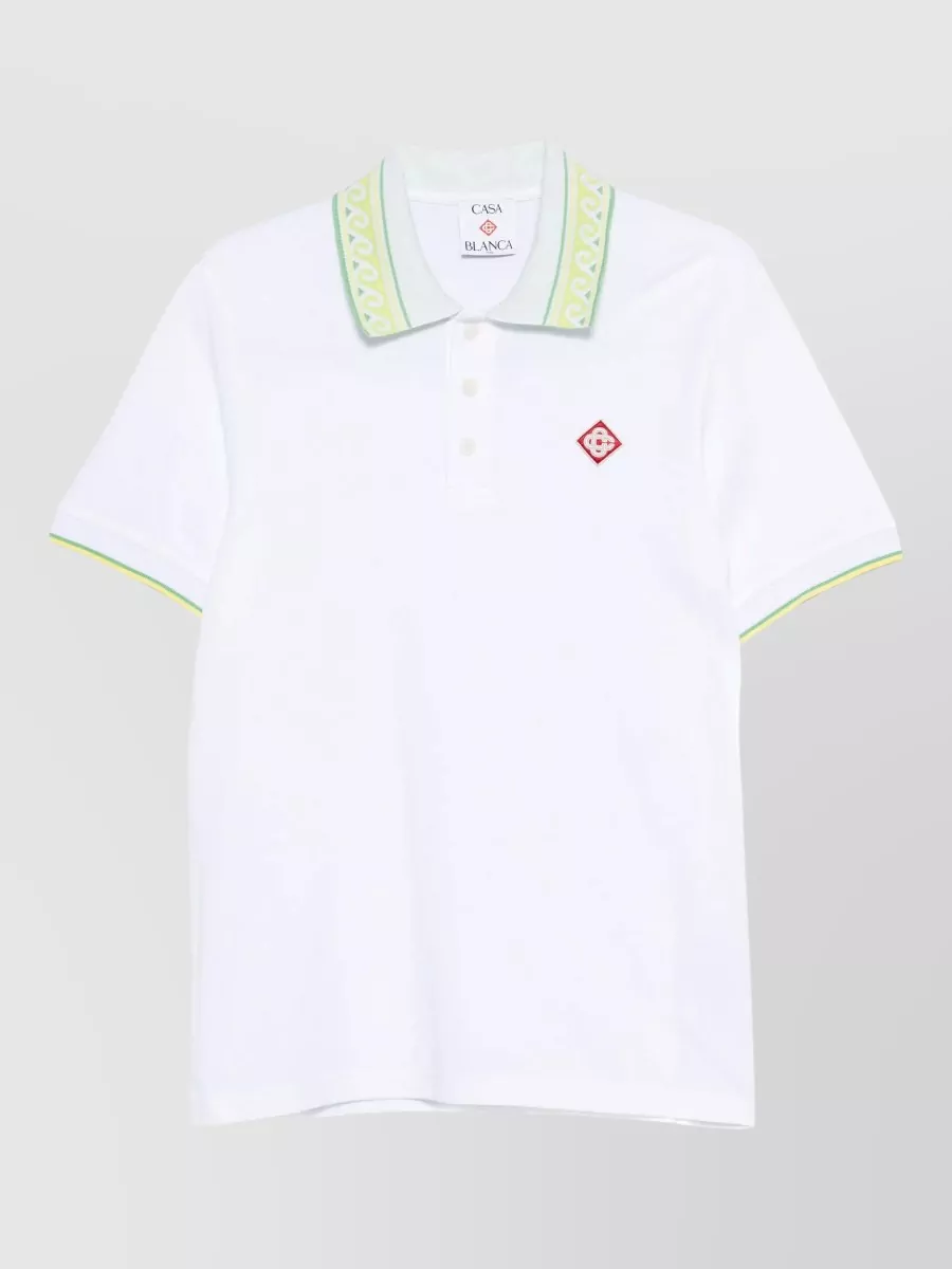 Casablanca Cotton Piqué Short-Sleeve Polo Shirt