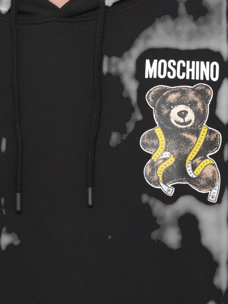 Moschino Cotton Hooded Logo Print Sweatshirt