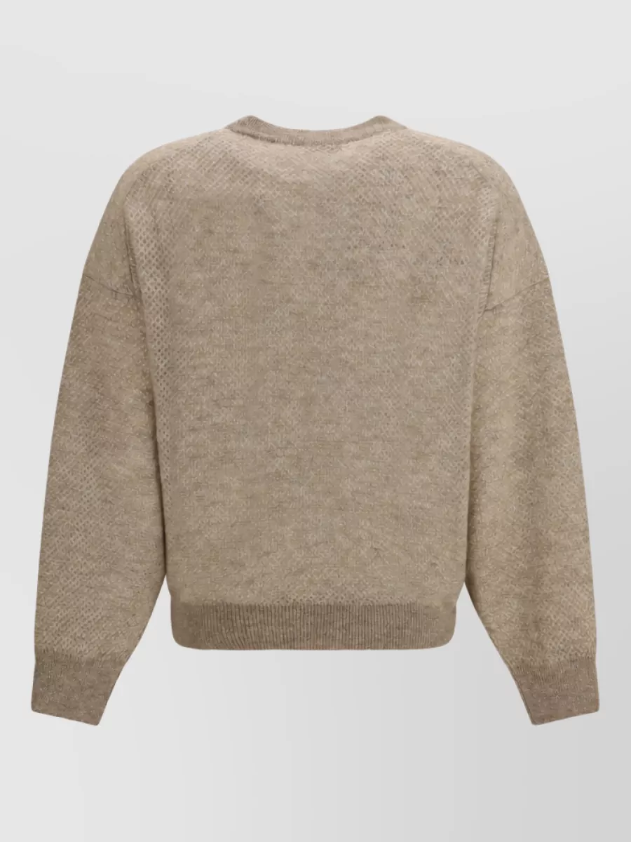 Brunello Cucinelli Open-Knit Mohair Crewneck Sweater