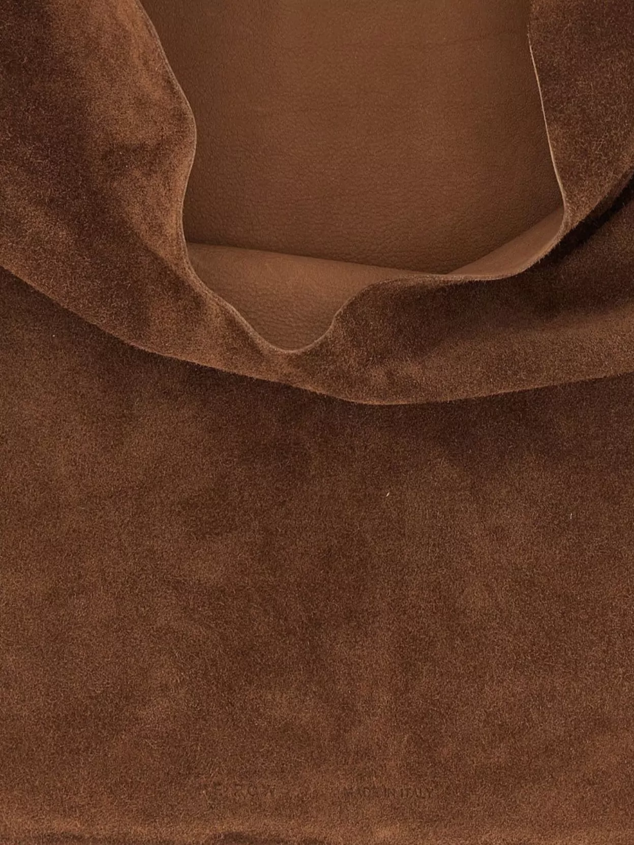 The Row Small Triangular Suede Tote Bag