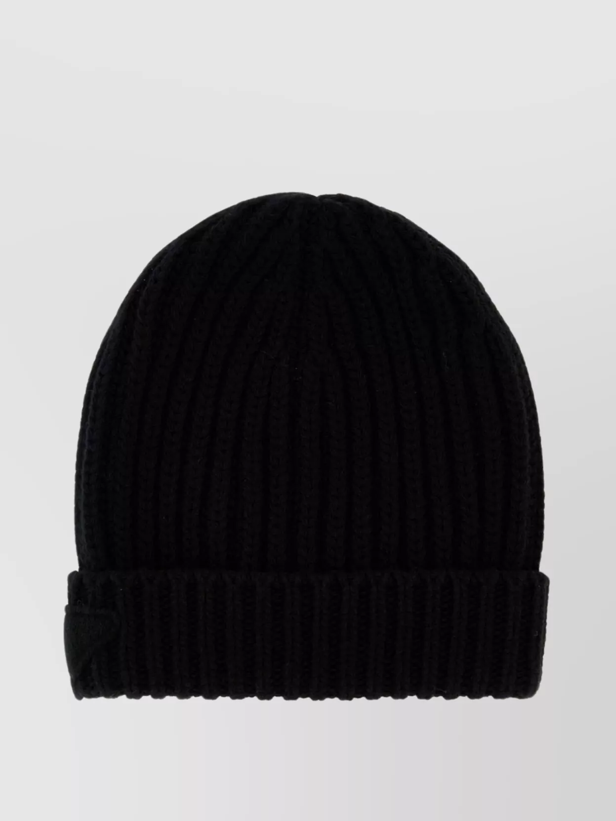 Shop Prada Wool Blend Beanie Hat With Cuffed Hem