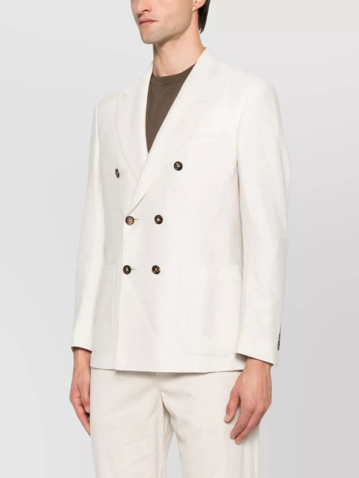 Eleventy Double Breasted Jacket Notched Lapels