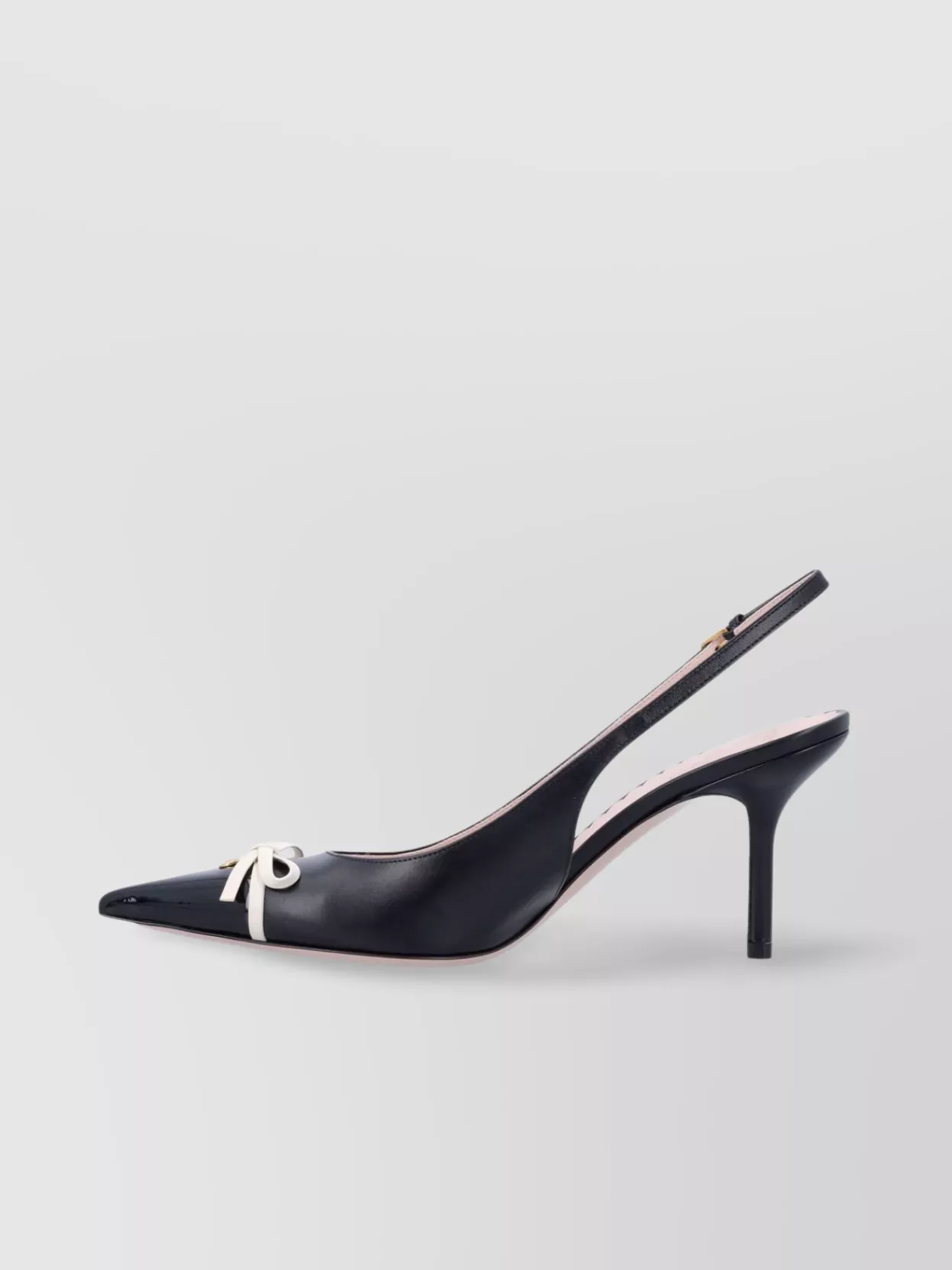 Valentino Bepointy 45 Bow-embellished Leather Slingback Pumps In Black