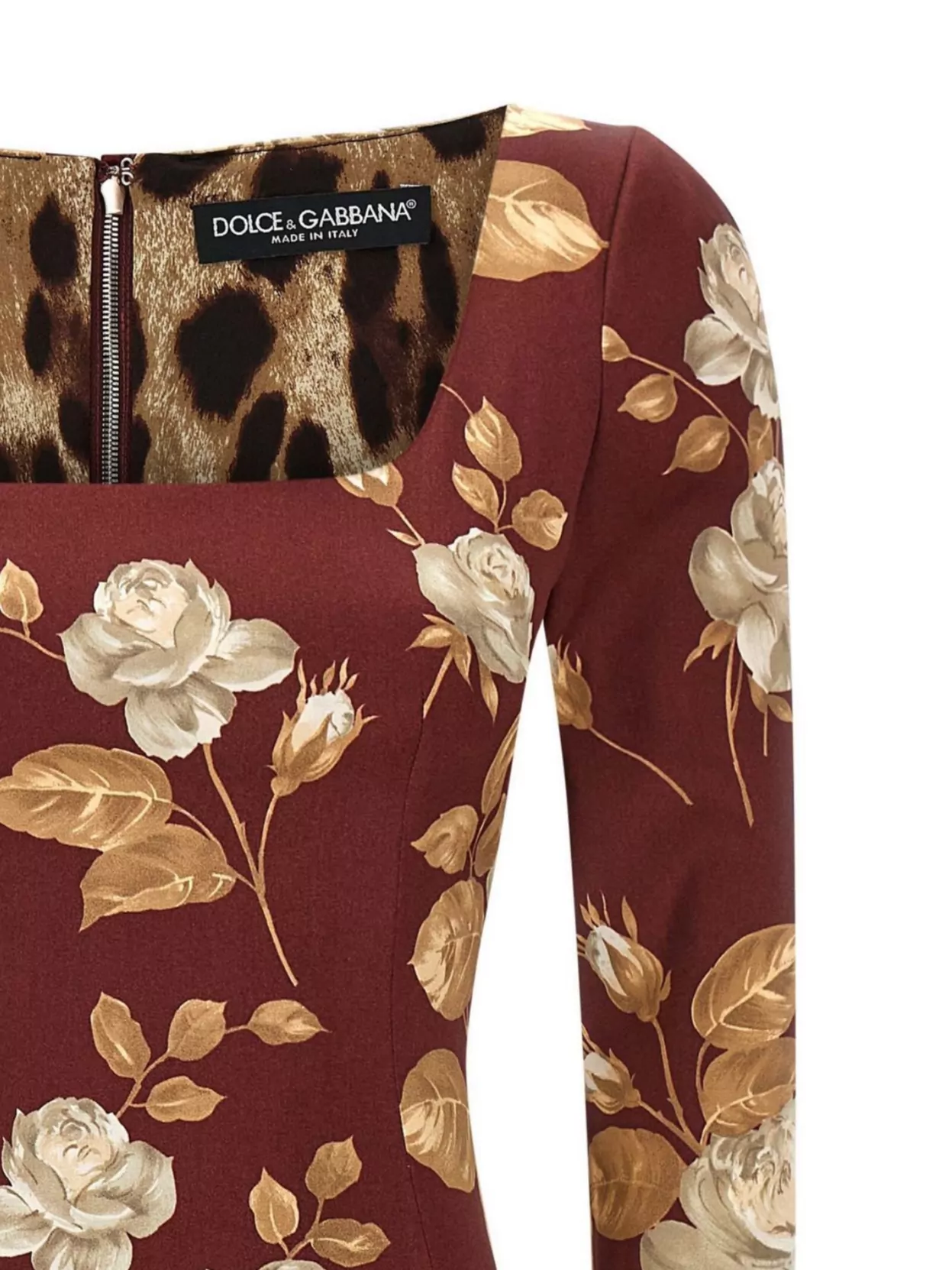 Dolce&Gabbana Floral Pattern Knee-Length Dress With Long Sleeves