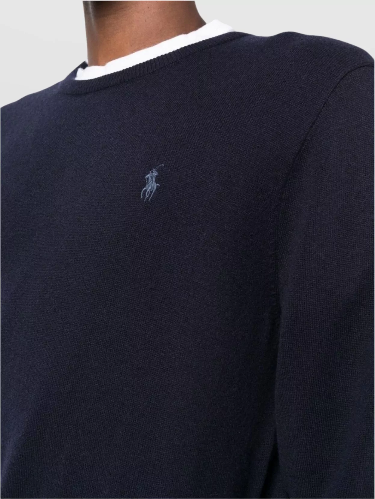 Ralph Lauren Logo Embroidered Crewneck Sweater With Ribbed Finish