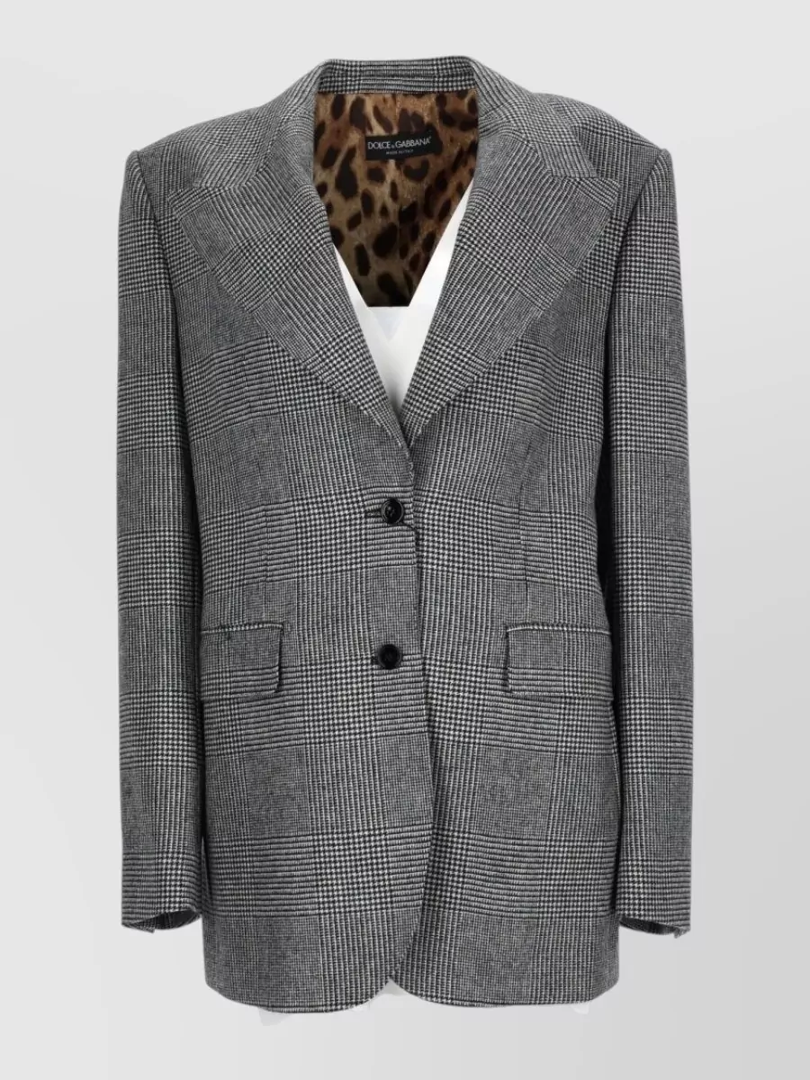 Dolce&Gabbana cashmere virgin wool prince of wales single breasted blazer