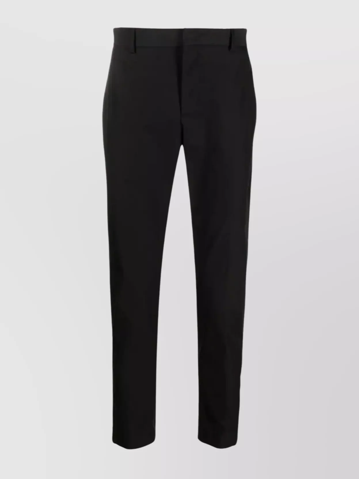 Shop Pt Torino Tailored Mid-waist Cropped Trousers With Cuffed Hem In Black