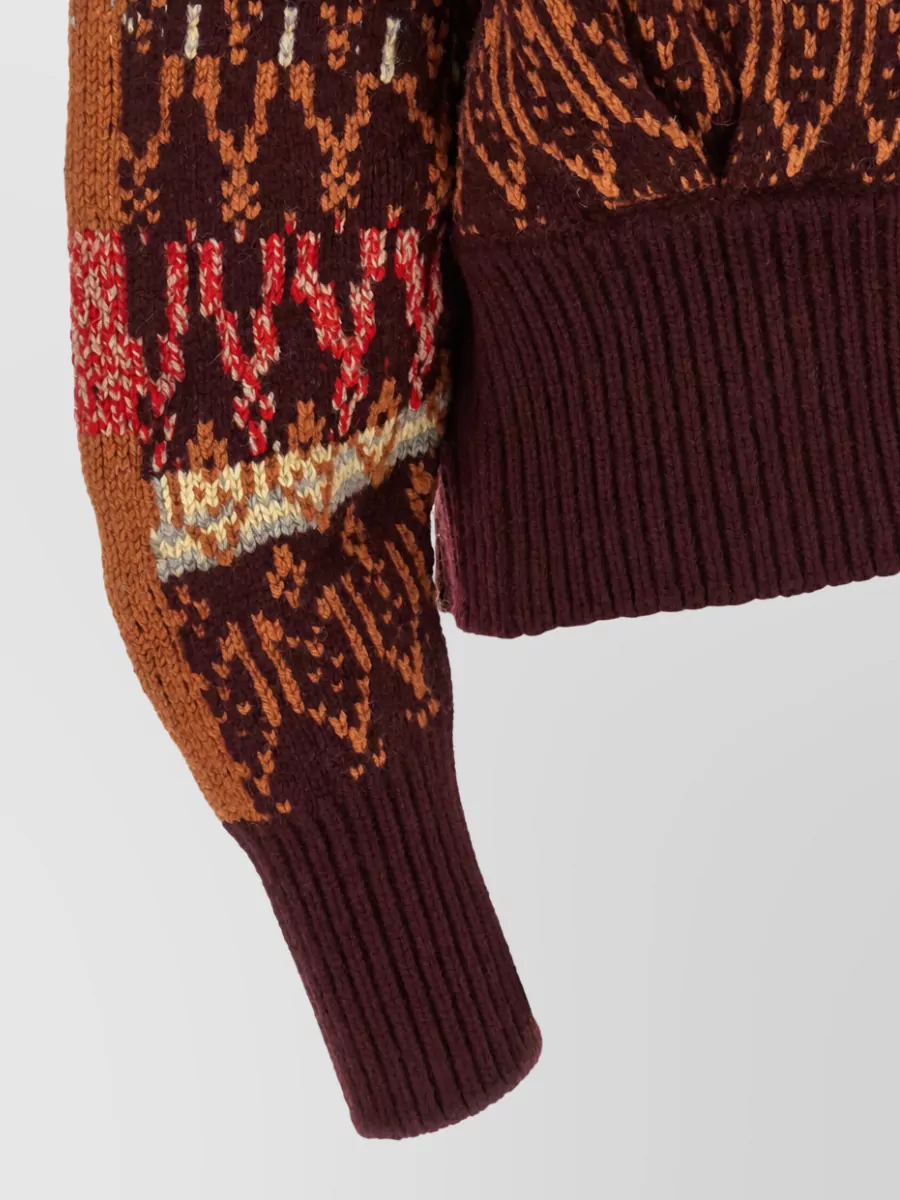 Dries Van Noten Wool Cashmere Jacquard Cardigan