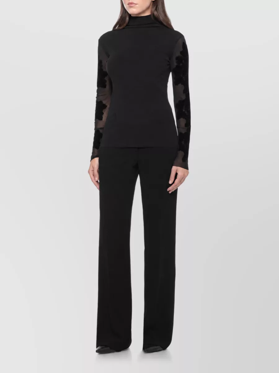 D.exterior long-sleeve high-neck top