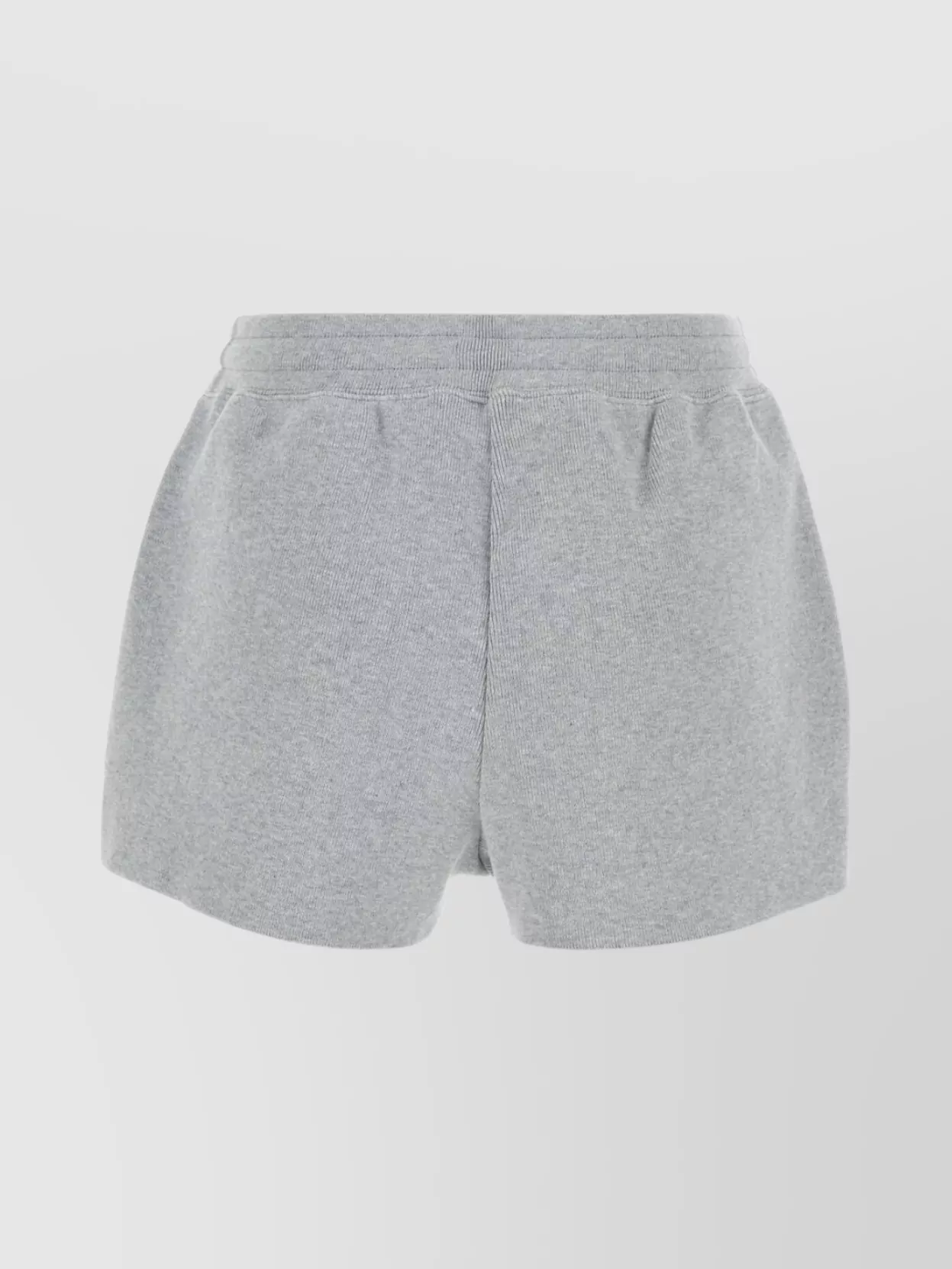 Miu Miu Cotton Shorts With Drawstring And Elastic Waistband In Gray
