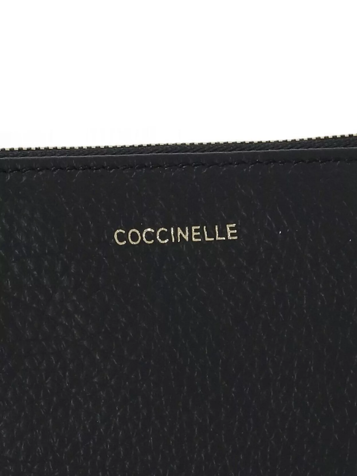 Coccinelle Textured Leather Wrist Strap Clutch Bag