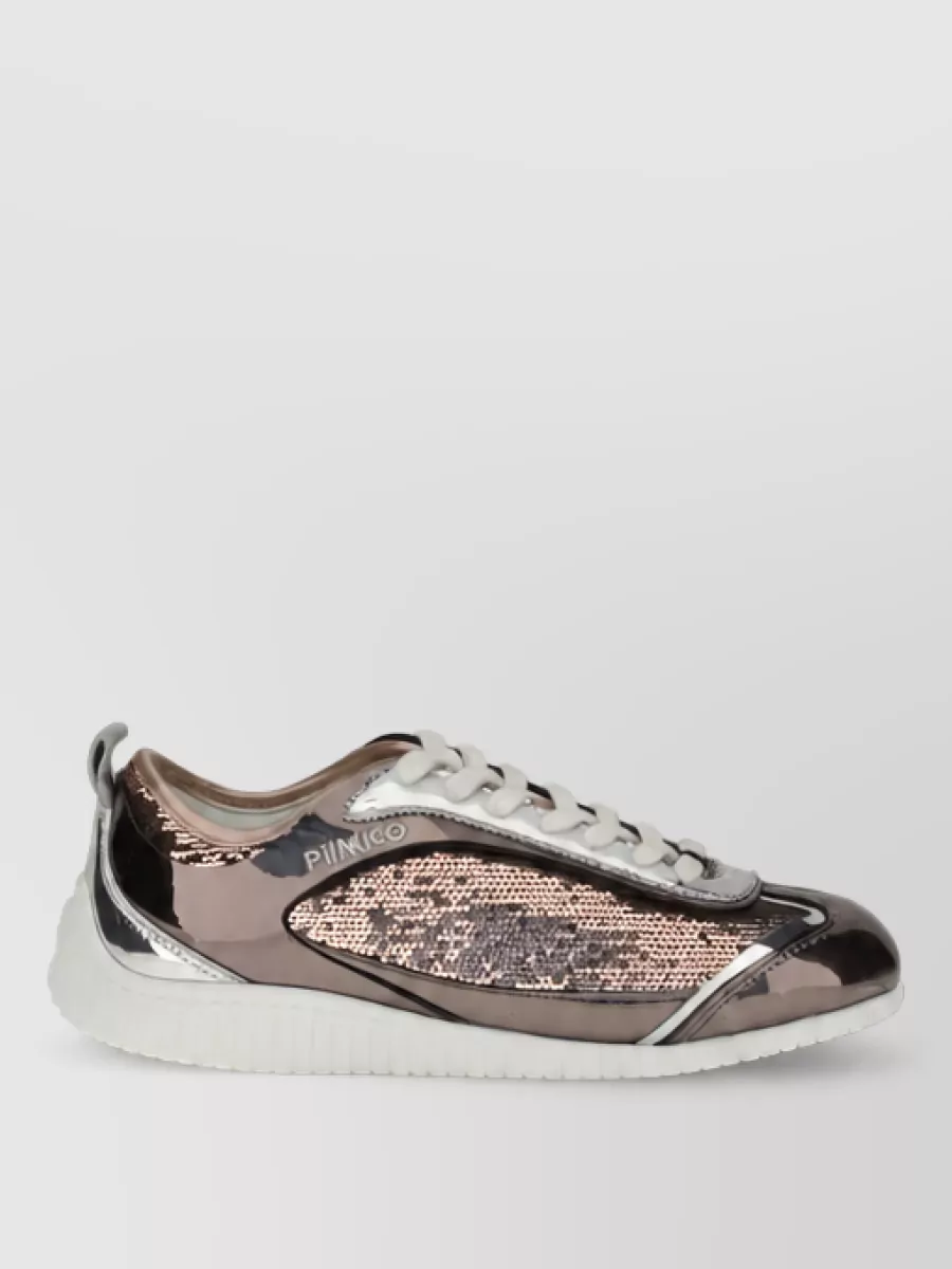 Pinko sequined low-top sneakers