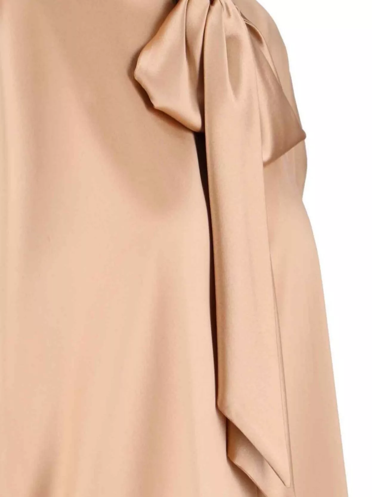 Ermanno Scervino Satin Long Sleeve Top With Bow Detail