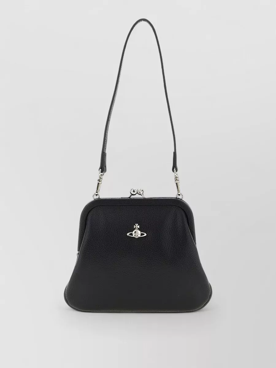 Vivienne Westwood Textured pebbled shoulder bag with adjustable