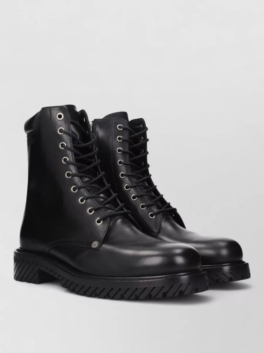 Off-White Leather Ankle Boots