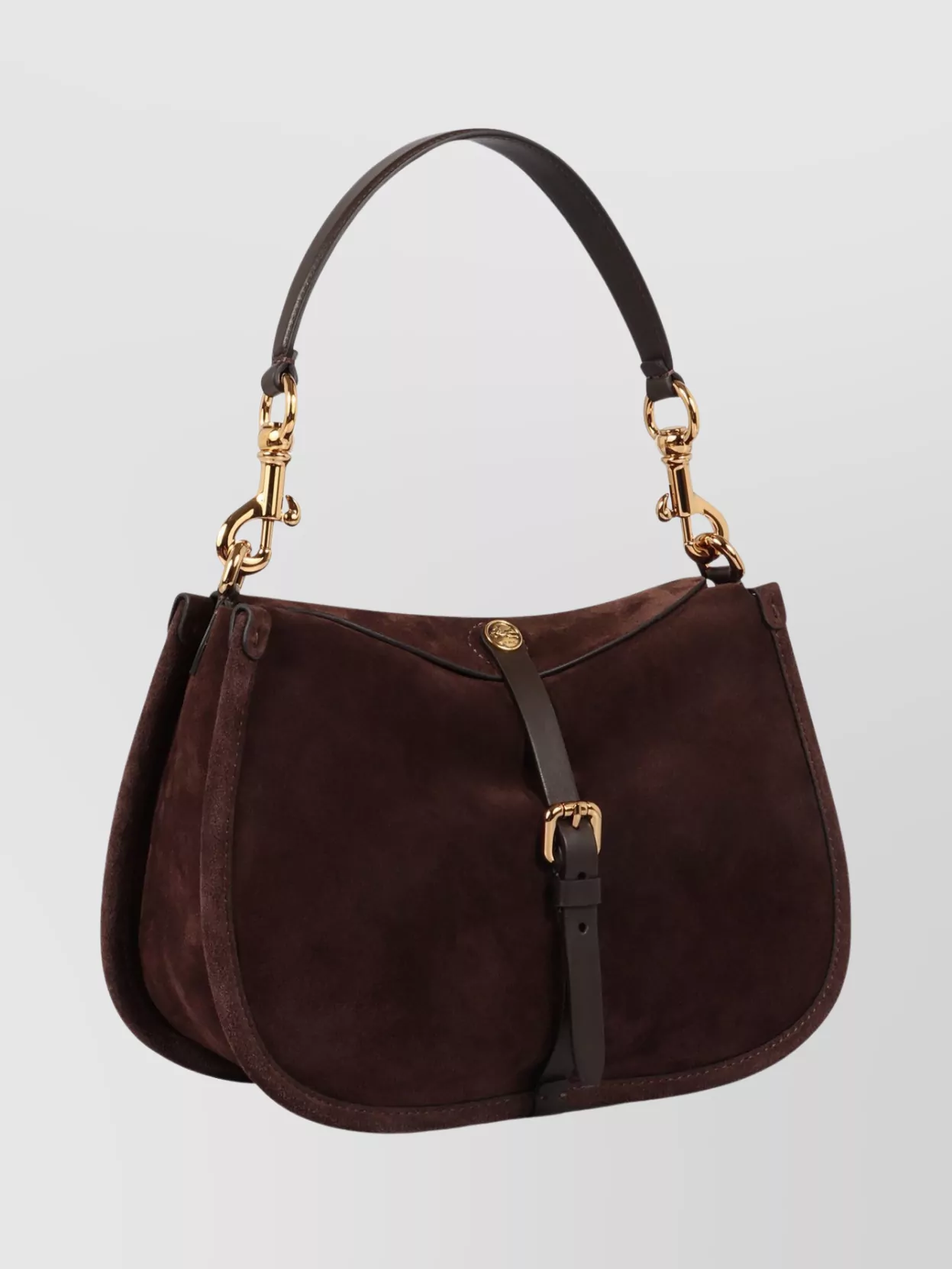 Etro Suede Shoulder Bag Featuring Buckle Detail
