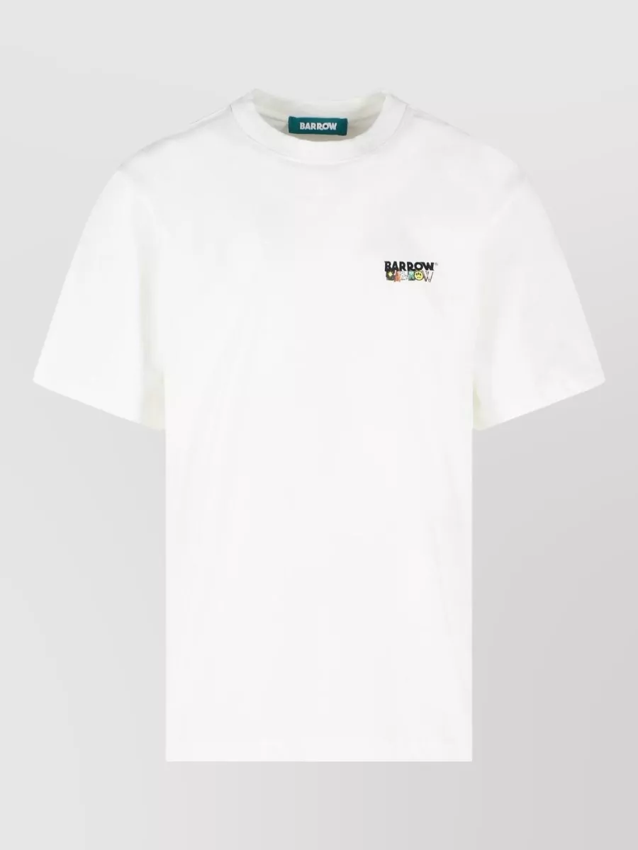 Barrow Cotton Logo Print Ribbed Crew Neck Short Sleeve T-Shirt
