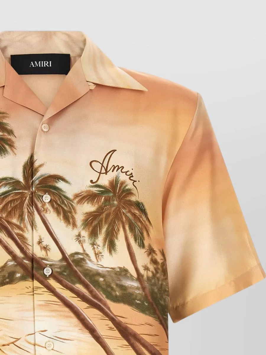 Amiri Silk Printed Short-Sleeve Bowling Shirt