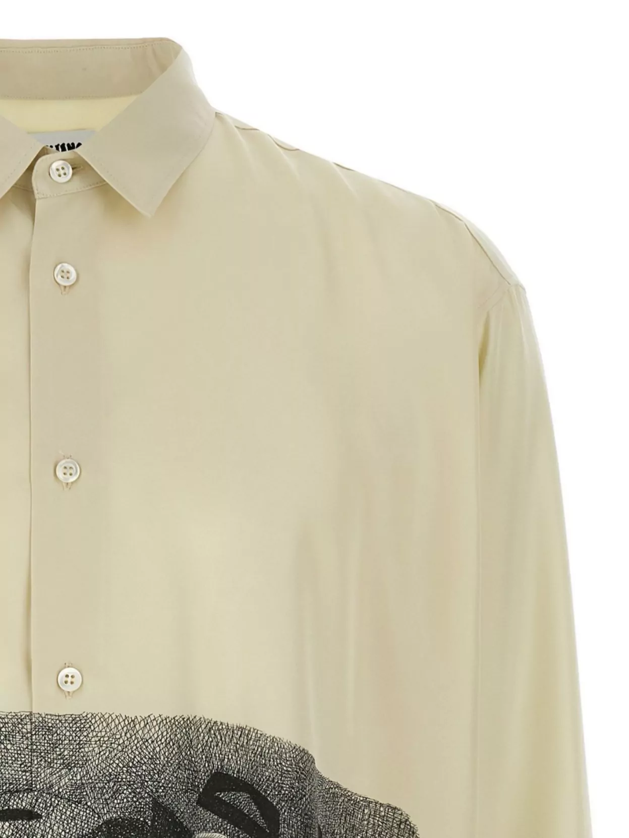 Magliano Silk Printed Long-Sleeve Asymmetric Shirt