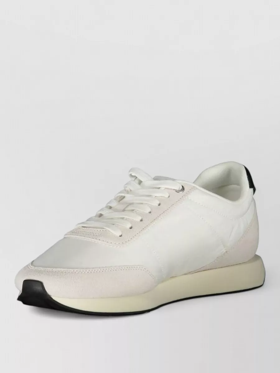 Calvin Klein leather polyester low-top lace-up sneakers