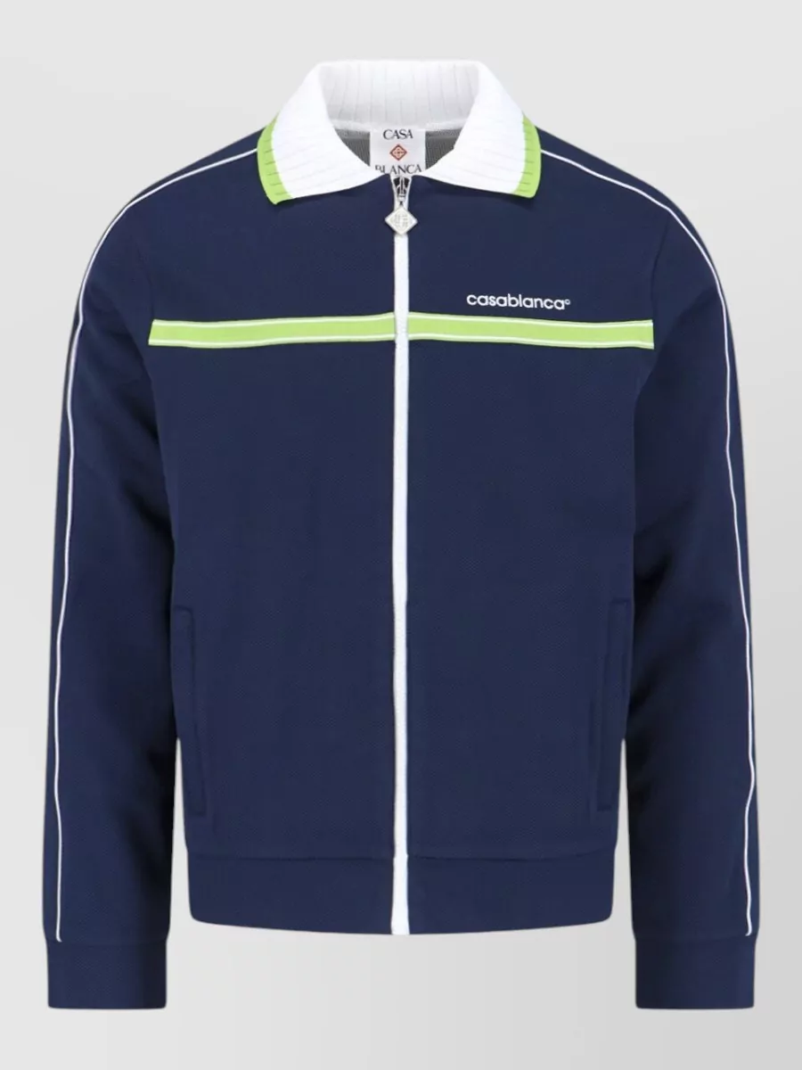 Casablanca ribbed zip sweatshirt