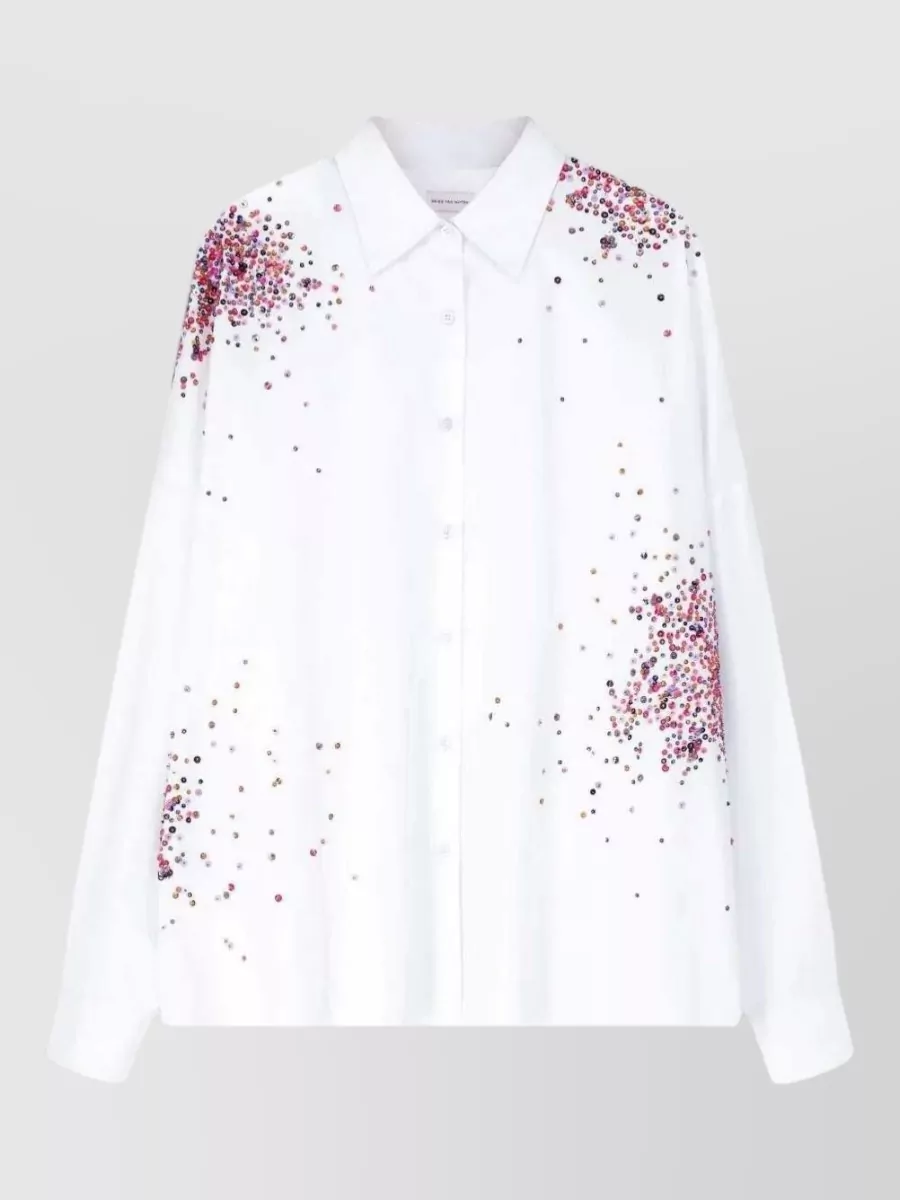 Dries Van Noten Embroidered Oversized Cotton Shirt