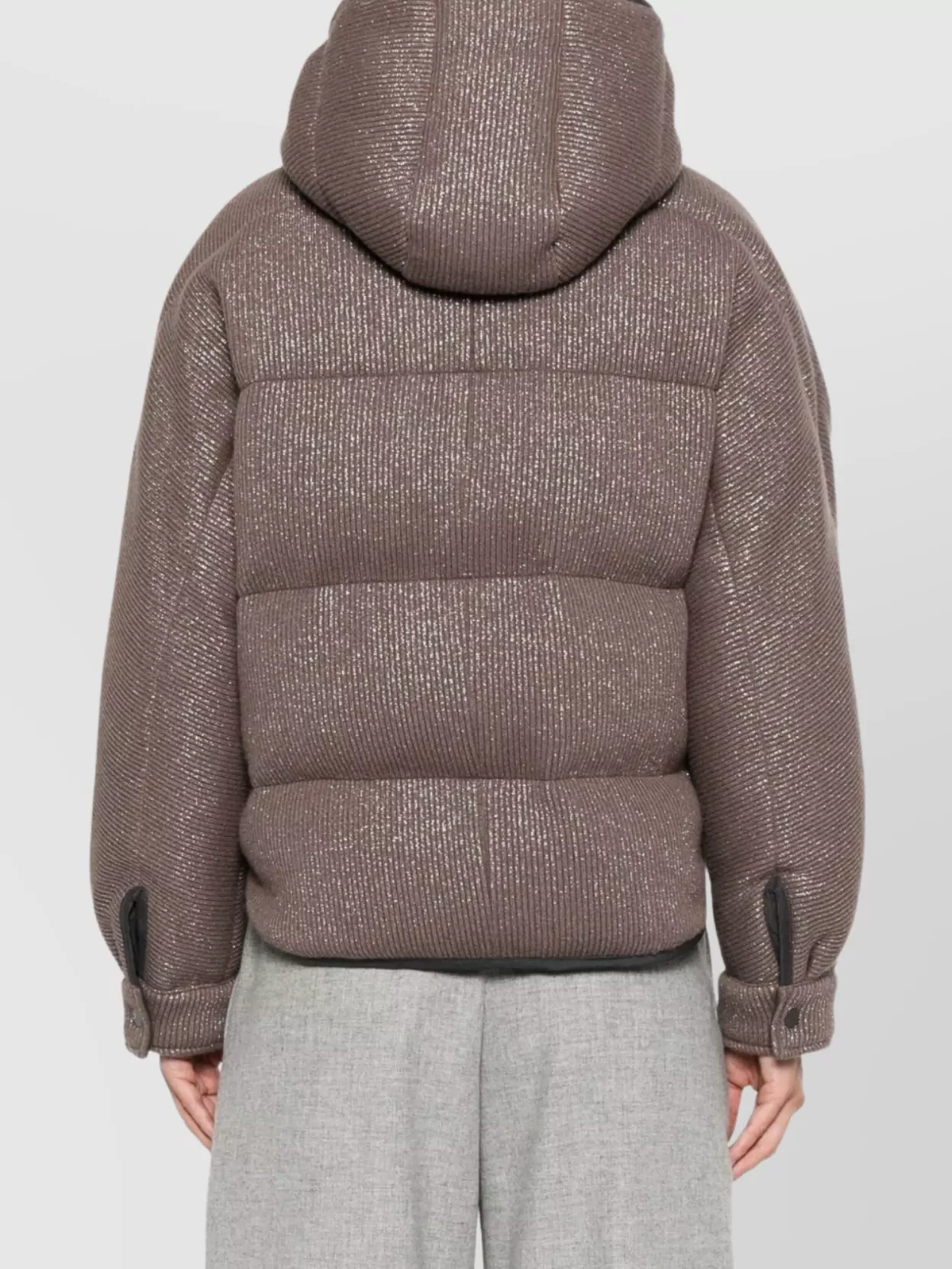 Brunello Cucinelli Long-sleeved Hooded Cotton Coat In Brown