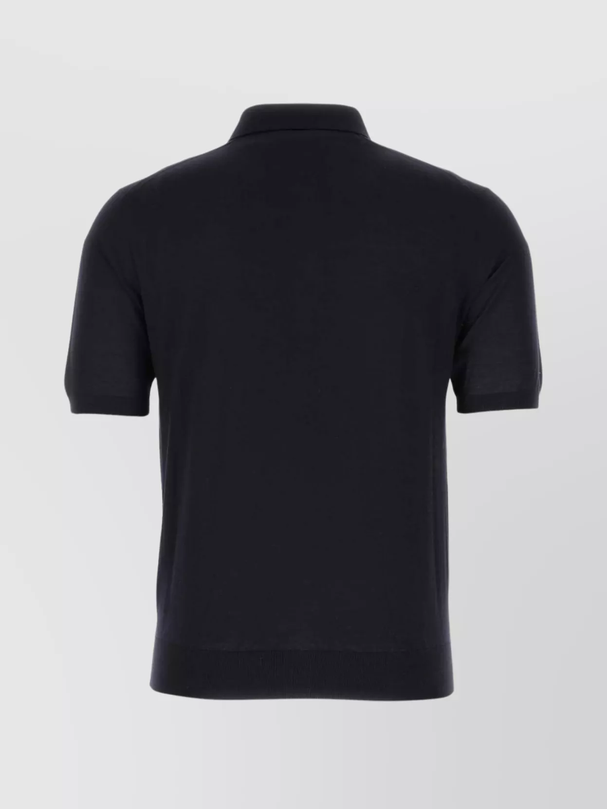 Prada Midnight Blue Wool Polo Shirt In Black