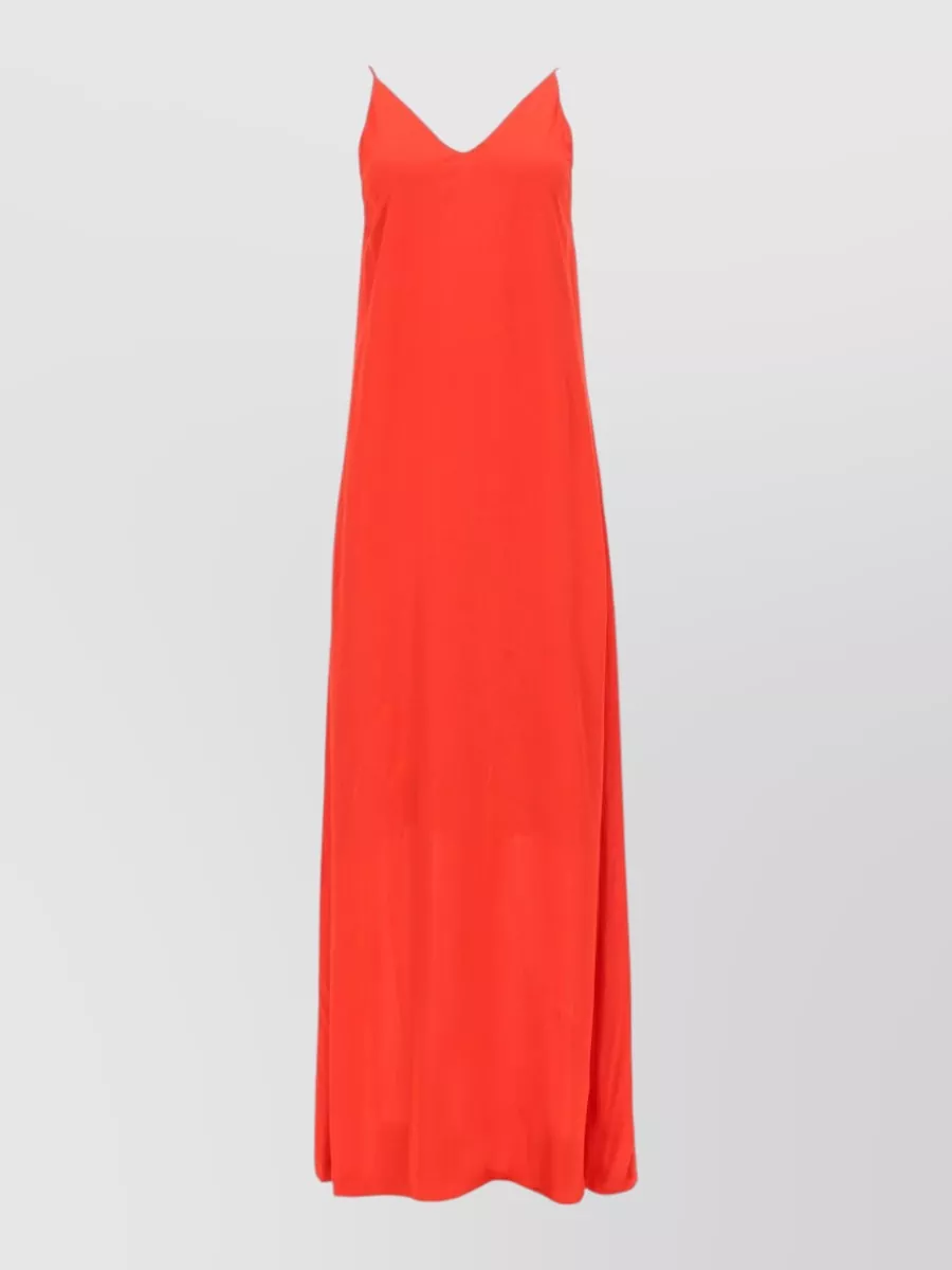 Nude V-Neck Maxi Dress