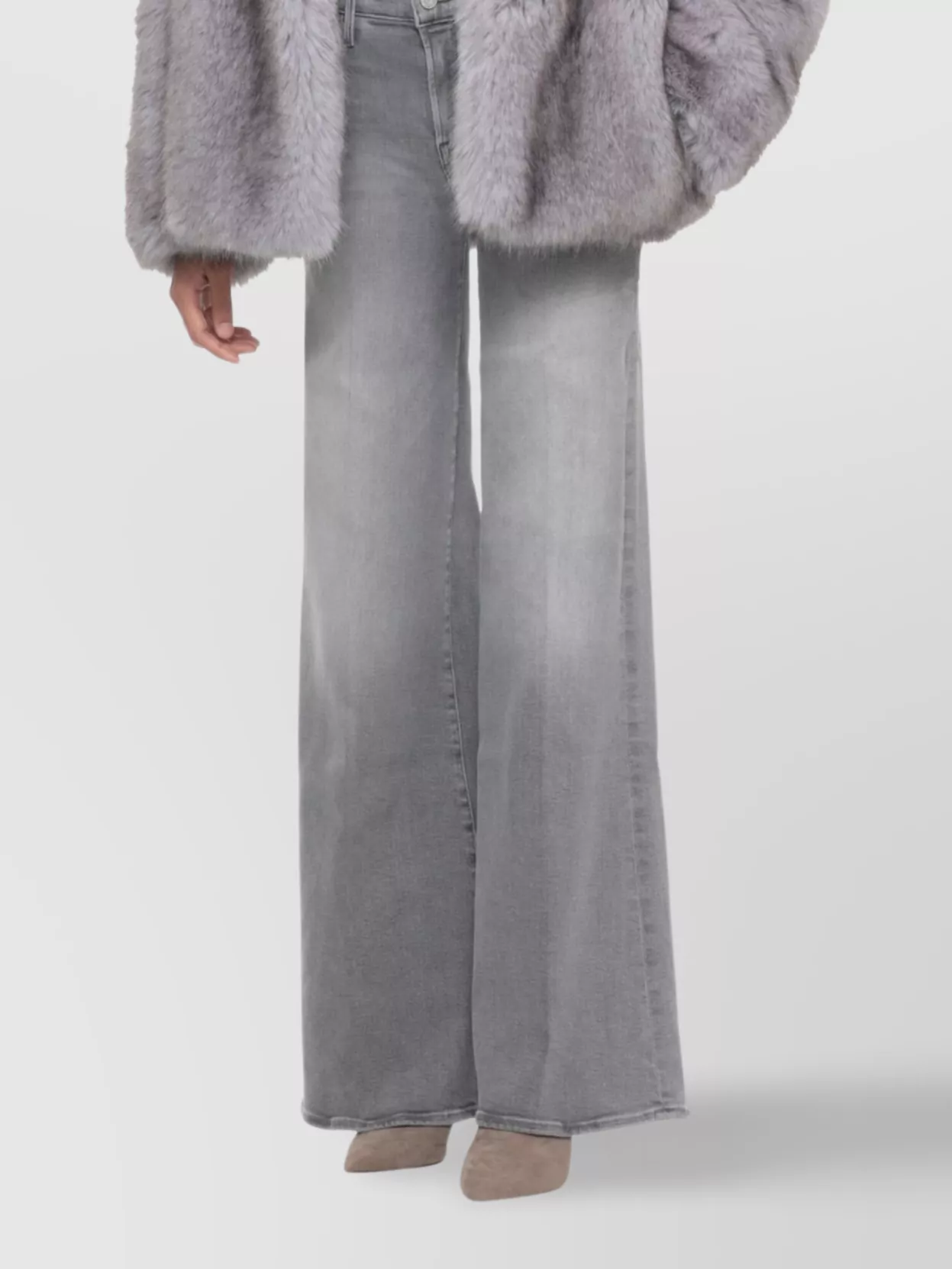 Mother Wide Leg Trousers Five Pocket Style In Brown