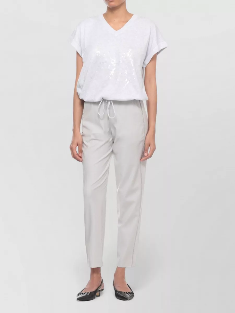 Panicale V-Neck Short-Sleeve Cotton T-Shirt