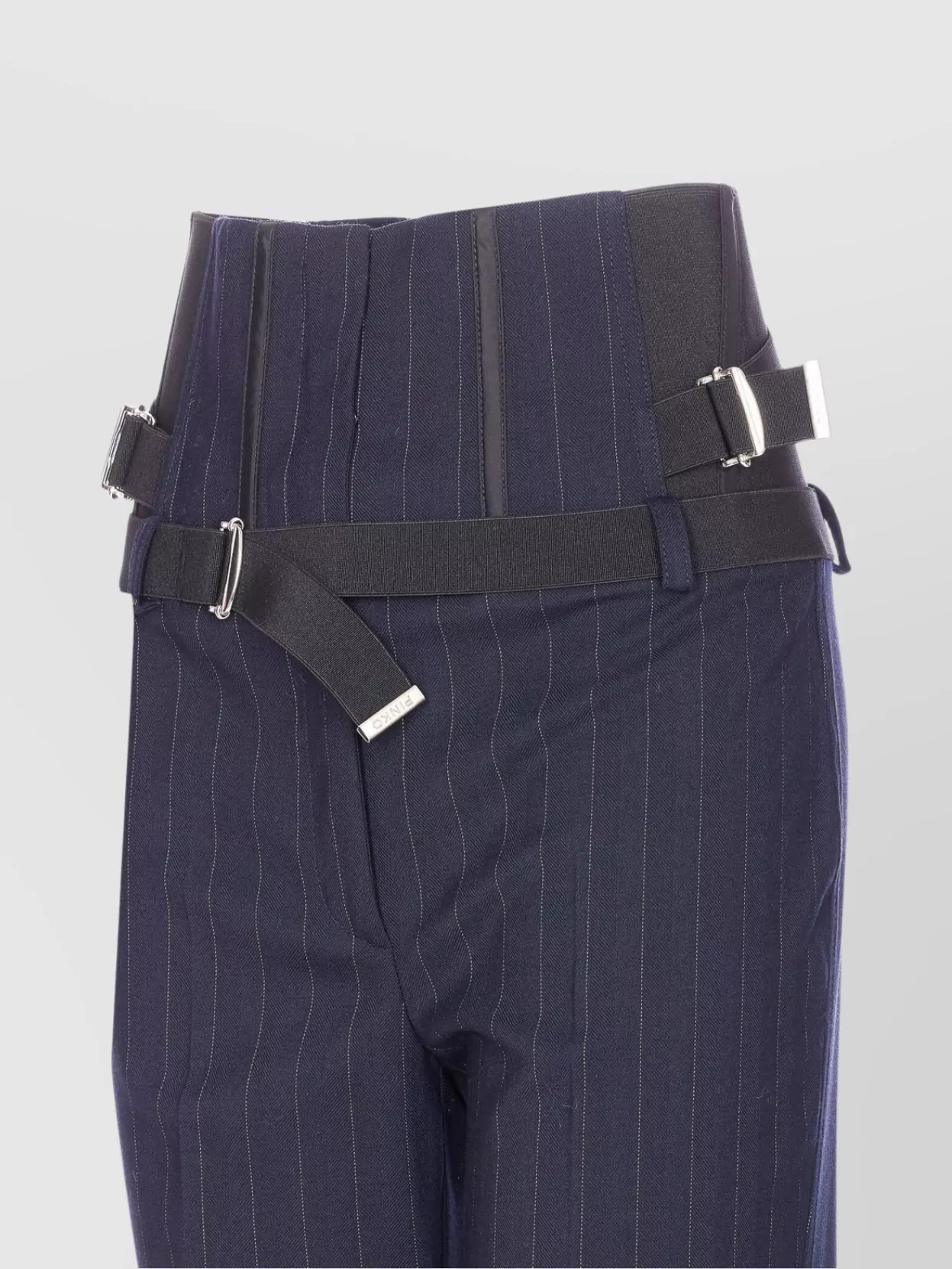 Pinko High Waist Striped Trousers Belted