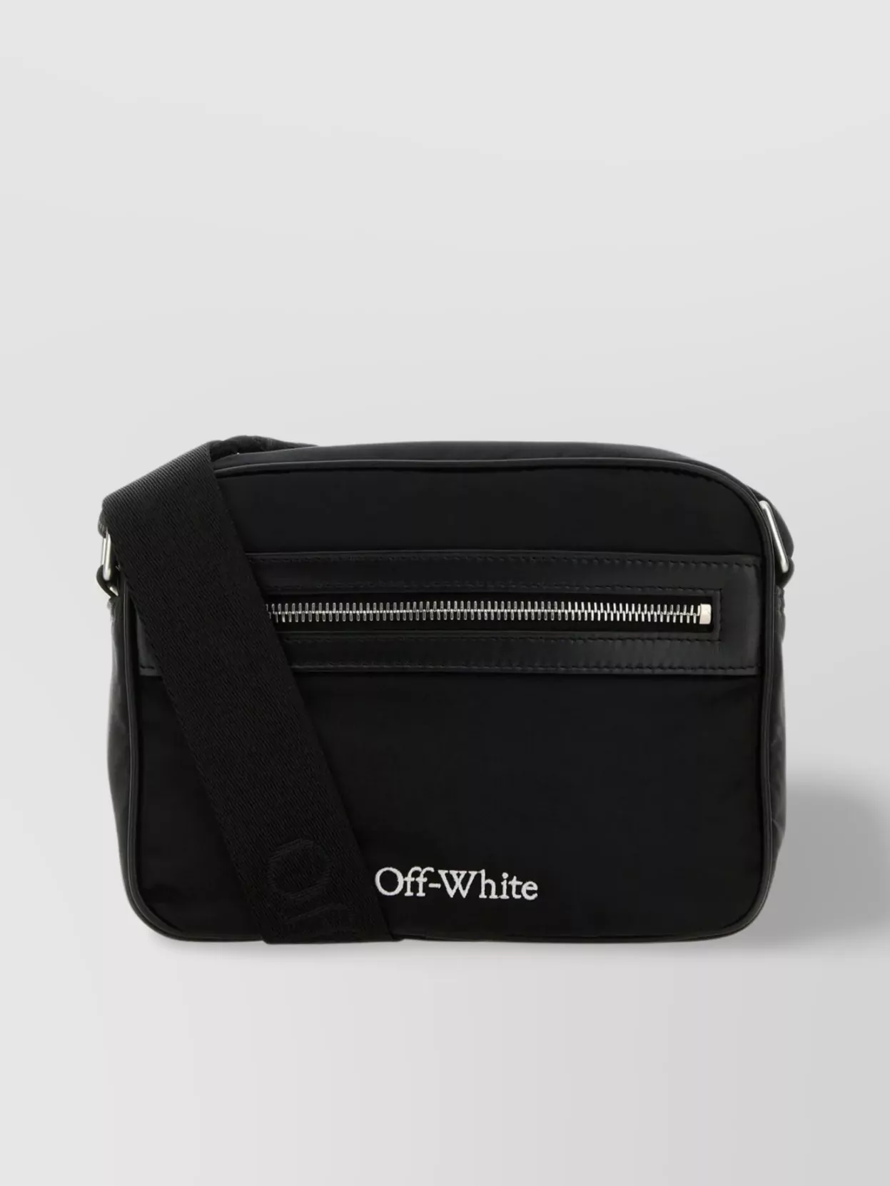 Shop Off-white Nylon Core Crossbody Bag With Adjustable Strap In Black