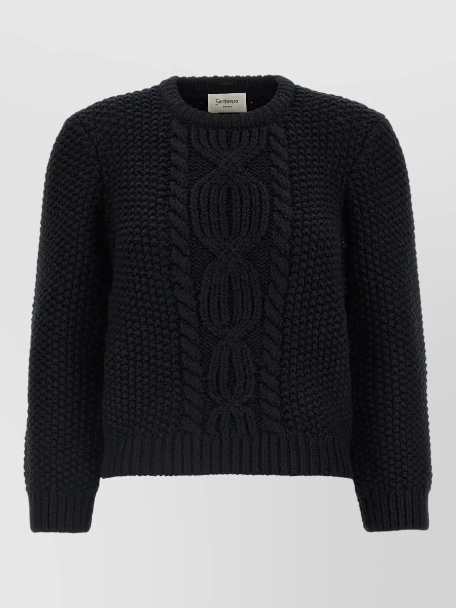 Saint Laurent wool cable-knit crewneck sweater