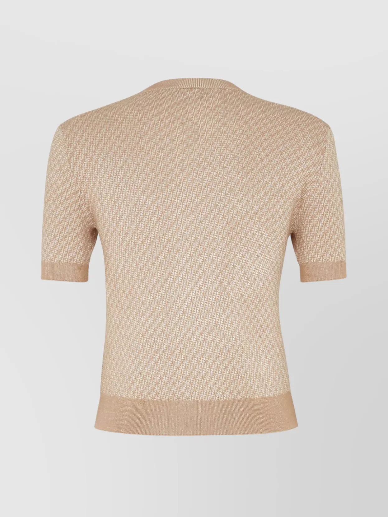 Fendi Ribbed Crew Neck Knit Short Sleeve Top